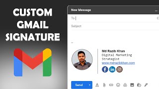 Easy steps to create Gmail signature with icons and image  Gmail signature template download [upl. by Yorick58]