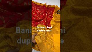 Banaras semi dupion saree trending reels shorts saree WhatsApp 9361956083 [upl. by Antonia]