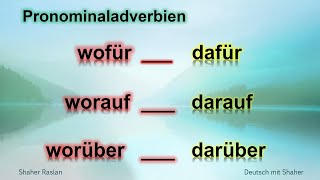 ظروف الأحرف في اللغة الالمانية  Die Pronominaladverbien Worüber darüber womit damit worauf darauf [upl. by Pammie456]