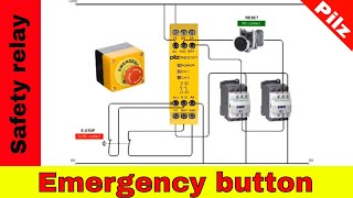 Wiring safety relay Pilz PNOZ and emergency stop button [upl. by Lamraj]