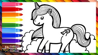 Comment Dessiner une Licorne 🦄 Dessiner et Colorier une Licorne Mignonne 🌈 Dessins Pour les Enfant [upl. by Ojiram]