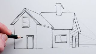 How to Draw a House using OnePoint Perspective for Beginners [upl. by Eus]