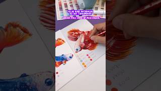 Vis tekenen met Ohuhu alcoholmarkers alcoholmarkers art drawingtutorial fish shorts [upl. by Egiarc]