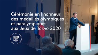 Cérémonie en lhonneur des médaillés olympiques et paralympiques aux Jeux de Tokyo 2020 [upl. by Anad]