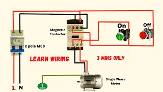 single phase motor connection with magnetic contactor wiring diagram [upl. by Watkins]