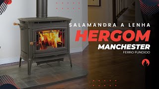 Salamandra a Lenha em Ferro Fundido – Hergom Manchester bioflame hergom aquecimento inverno [upl. by Anniahs]