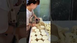 The process of making dumpling wrappers Good tools and machinery make the work easy [upl. by Idak638]