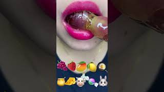 asmr SWEET CRUNCHY ICE CREAM GUMMY CHIASEED DRINKS GRAPES STRAWBERRY CANDY eating sounds shorts [upl. by Georges]