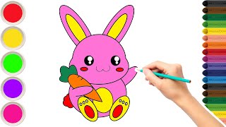 How to draw a Rabbit and Tortoise Step by Step  Easy drawings [upl. by Anidam]