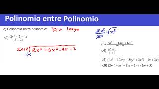 Polinomio entre Polinomio C2 Por división larga [upl. by Arikihs]