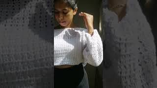 Crochet baggy top short crochet madeinsrilanka handmade fashion fashion newtrend [upl. by Gillett796]