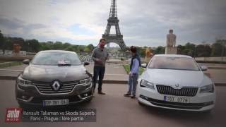 2016 Renault Talisman vs Skoda Superb COMPARATIF Part 13  ParisPrague le jeu des mille bornes [upl. by Critchfield]