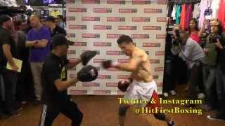 Sergio Martinez Workout Highlights from Modells in NYC 6214 [upl. by Eneleoj]