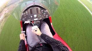 SC200 autogyro sunset flight cockpit view [upl. by Basilius783]