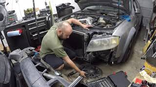 Audi Allroad 27 Quattro Front End Tear Down How to Remove Bumper AC Condenser amp Radiator [upl. by Ahseim]