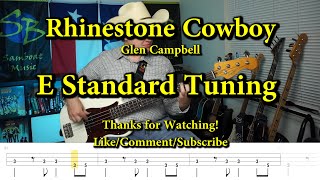 Rhinestone Cowboy  Glen Campbell Bass Cover with Tabs [upl. by Sion]