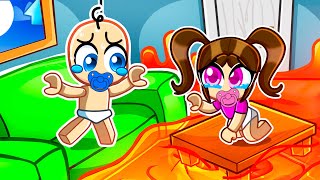 Roblox FLOOR IS LAVA with Baby amp Girlfriend [upl. by Anasor]