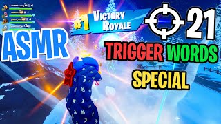 ASMR Gaming 😴 Fortnite Trigger Words Special Relaxing Mouth Sounds 🎮🎧 Controller  Whispering 💤 [upl. by Amilas]