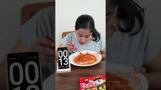 25 SECOND 3X SPICY NOODLES Eating CHALLENGE 🥵  SAMYANG NOODLE CHALLENGE shorts youtubeshorts [upl. by Laddy113]