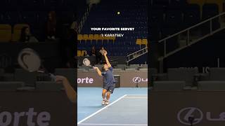 Which tennis serve is your favorite Karatsev Shevchenko or Tiafoe 🎾 [upl. by Sashenka]