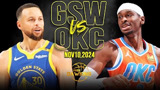 Golden State Warriors vs OKC Thunder Full Game Highlights  Nov 10 2024  FreeDawkins [upl. by Eisserc]