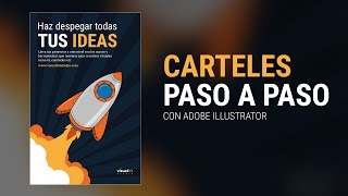 Cómo HACER CARTELES paso a paso con Adobe Illustrator  Ilustración en vectores de regalo [upl. by Fidellas]