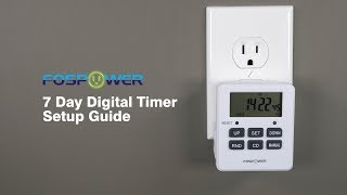 How To Setup your FosPower 7 Day Outlet Timer Instructional DIY Video FOSCHR2366US FOSCHR2383US [upl. by Atilam]