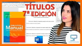 🟠 TÍTULOS y niveles de encabezado APA 7ma séptima edición en Word [upl. by Ramor]