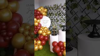 EASEL DISPLAY BALLOON GARLAND DECORATION BIRTHDAY  Thema  Gold amp Marroon [upl. by Nodnarb621]