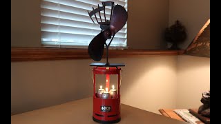 Truck Camping Candle Heater w Fan heat activated  no batteries [upl. by Adnoluy249]