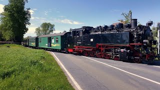 Lößnitzgrundbahn  Berbisdorf im quotSommerquot und das bereits Ende April [upl. by Ylas]