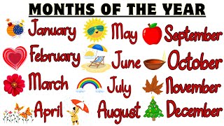 12 Months of The Year Name for Kindergarten  Seasons Month of year Learn the calendar in English [upl. by Converse]