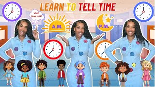 Tell time on an analog clock Learning with Ms Houston Kid Songs  Nursery Rhymes [upl. by Nonnad171]