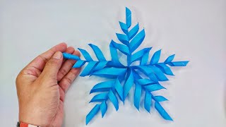 Easy Paper Snowflake Wall Hanging 1  DIY Easy Paper Craft Tutorial  Wall Decoration Ideas [upl. by Nodnar]