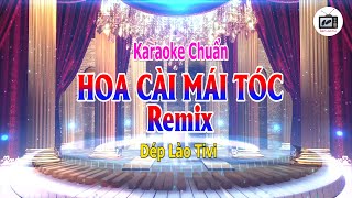 HOA CÀI MÁI TÓC  Karaoke remix cực hay  Dép Lào Tivi [upl. by Culhert]