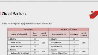 ziraat bankası sınavı  ziraat bankası konu dagılımı ziraat uzmanlık sınavı [upl. by Vaenfila]