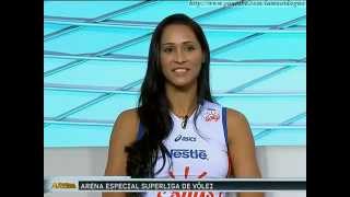 Arena SporTV Jaqueline Carvalho do SollysOsasco e Murilo Endres do SesiSP  o casal 20 do volei [upl. by Aicsila]