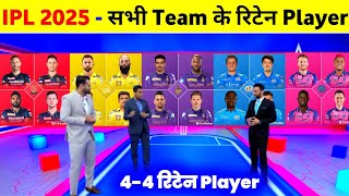 IPL 2025 Retained Players List  All 10 Teams Announce Their Retention [upl. by Kohl120]