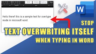 How to Stop Text from Overwriting Itself When Typing in WORD [upl. by Bywaters]