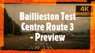 Preview  Baillieston Driving Test Route 3 with SAT Nav Instructions  4K [upl. by Lonyer]