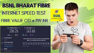 BSNL Bharat Fiber Internet Speed Test  Plan 799 [upl. by Anhcar]