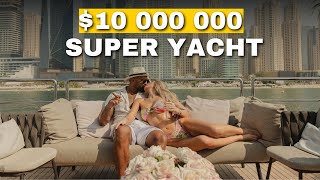 Party on 10 000 000 SUPER YACHT in DUBAI [upl. by Nirred]