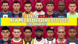 PES 2017  MEGA FACEPACK 2022\2023 AIO  1500 FACES NO REAL EYES [upl. by Macguiness]