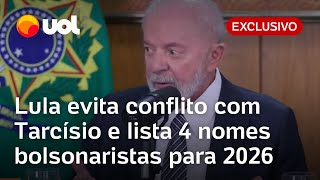 Lula evita conflito com Tarcísio e lista 4 bolsonaristas para 2026 Zema Caiado e Ratinho Júnior [upl. by Udella963]