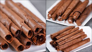 CHOCOLATE WAFER ROLL RECIPE  NO OVEN  NO EGG  EASY CHOCOLATE WAFER RECIPE  NOven [upl. by Shaylah]