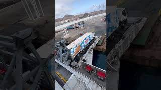 Truck 🛻 Boarding the Ferry ⛴️  Direction Tenerife spain grancanaria travel canaryislands [upl. by Claudius]