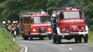 FeuerwehrDispogruppe quotWasserförderungquot legte 2400 Meter Schlauchleitung zum fiktiven Waldbrand [upl. by Okoyk]