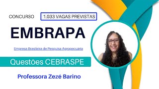 🔴 Concurso EMBRAPA questões Cebraspe  Professora Zezé Barino [upl. by Philine]