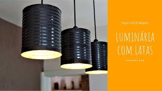 DIY luminária com pendentes de lata [upl. by Ethelin]