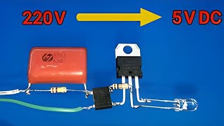 How to Change 220v to 5v DC in a Few Simple Steps تبدیل برق 220v ac به ۵v dc در چند مرحله ساده [upl. by Yllaw]